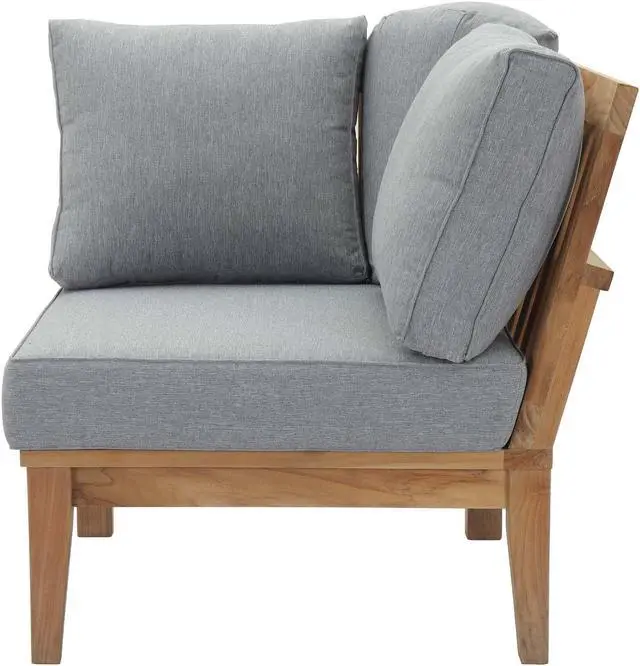 Alt view image 4 of 6 - Marina Outdoor Patio Teak Corner Sofa - Natural Gray