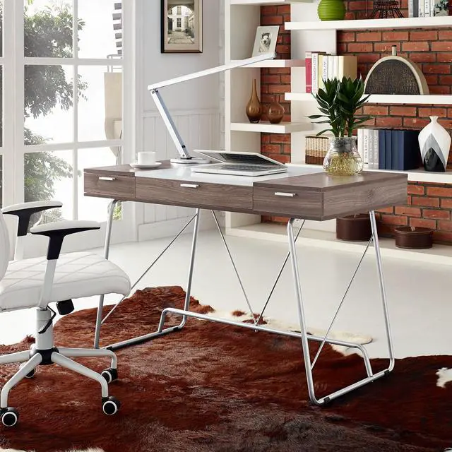 Alt view image 12 of 20 - LexMod Panel Office Desk in Birch
