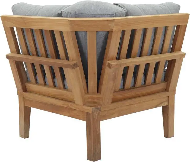 Alt view image 3 of 6 - Marina Outdoor Patio Teak Corner Sofa - Natural Gray