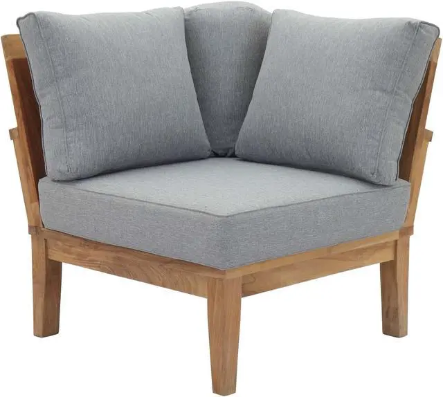 Main image of Marina Outdoor Patio Teak Corner Sofa - Natural Gray