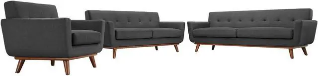 Main image of Engage Sofa Loveseat and Armchair Set of 3 - Gray