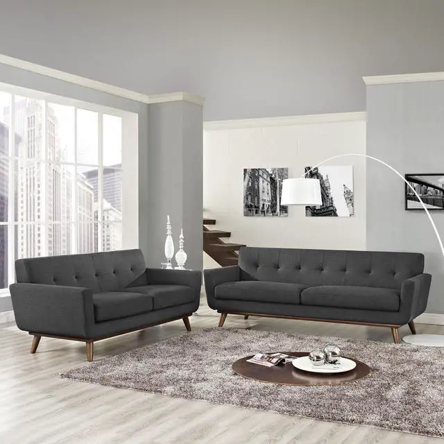 Alt view image 5 of 5 - Engage Loveseat and Sofa Set of 2 - Gray