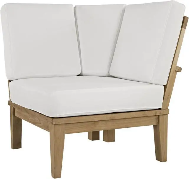 Alt view image 3 of 4 - Marina Outdoor Patio Teak Corner Sofa - Natural White