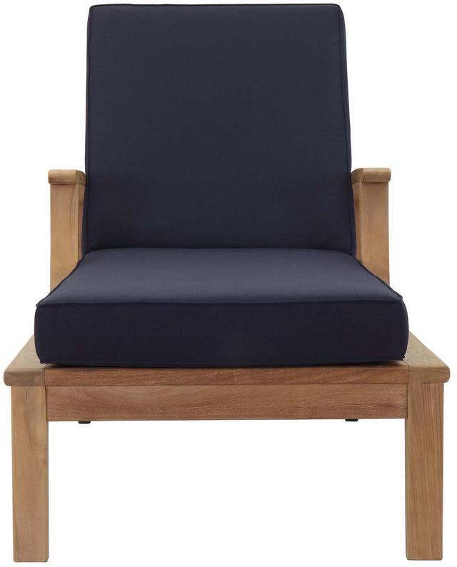 Alt view image 4 of 6 - Marina Outdoor Patio Teak Single Chaise - Natual Navy