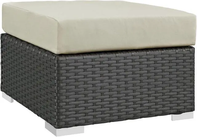 Main image of Sojourn Outdoor Patio Sunbrella Ottoman - Canvas Antique Beige