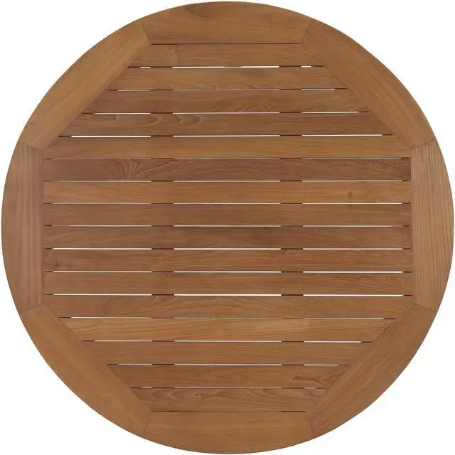 Alt view image 3 of 5 - Marina Outdoor Patio Teak Round Coffee Table - Natural