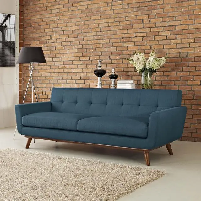 Alt view image 4 of 4 - Engage Upholstered Fabric Sofa - Azure