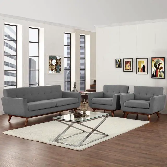Alt view image 6 of 6 - Engage Armchairs and Sofa Set of 3 - Expectation Gray