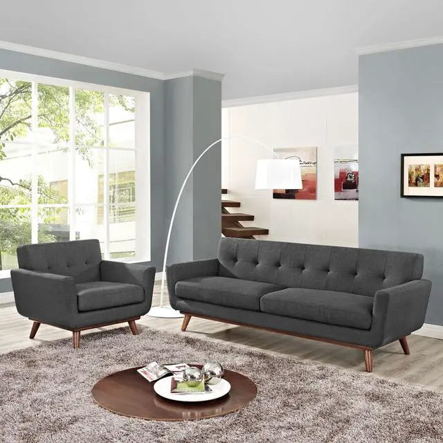 Alt view image 6 of 6 - Engage Armchair and Sofa Set of 2 - Gray
