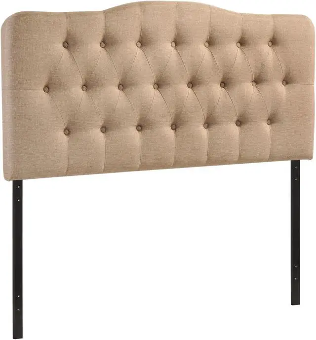 Alt view image 3 of 4 - Annabel Queen Upholstered Fabric Headboard - Beige