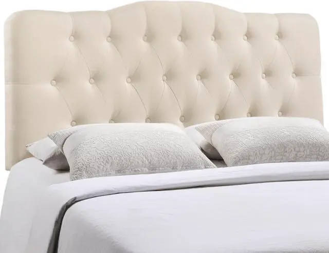 Main image of Annabel King Upholstered Fabric Headboard - Ivory