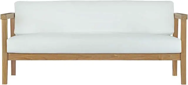 Alt view image 3 of 4 - Bayport Outdoor Patio Teak Sofa - Natural White