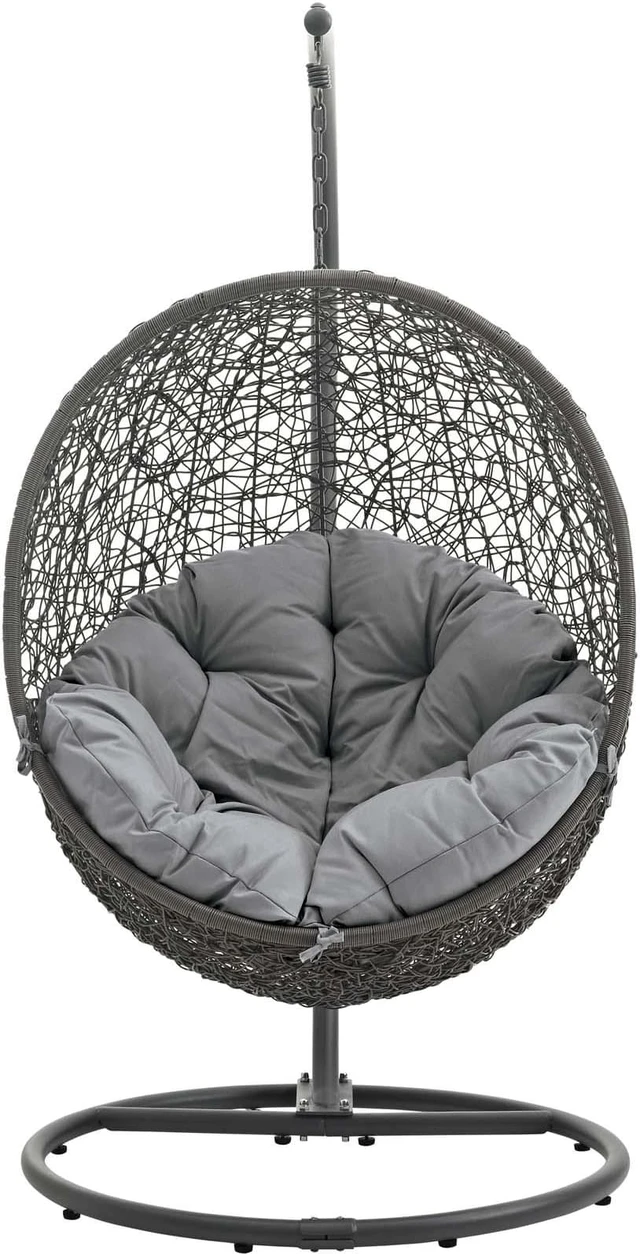 Alt view image 2 of 11 - Hide Outdoor Patio Swing Chair With Stand - Gray