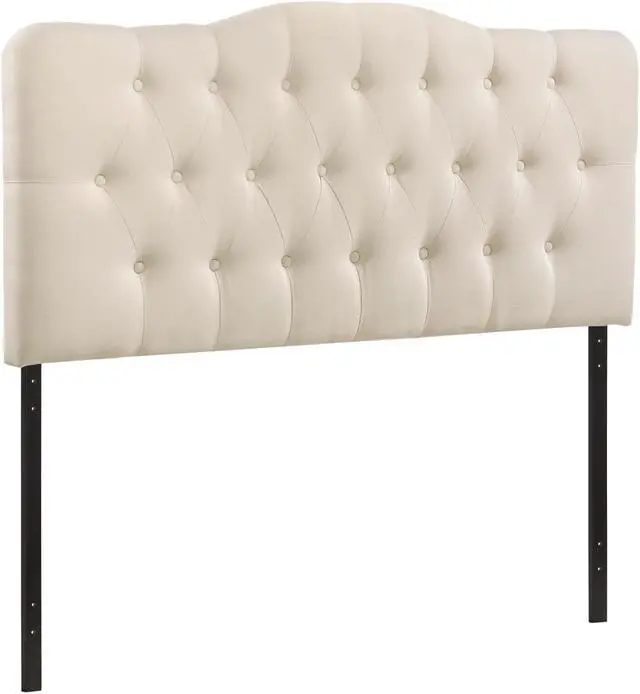 Alt view image 3 of 4 - Annabel King Upholstered Fabric Headboard - Ivory