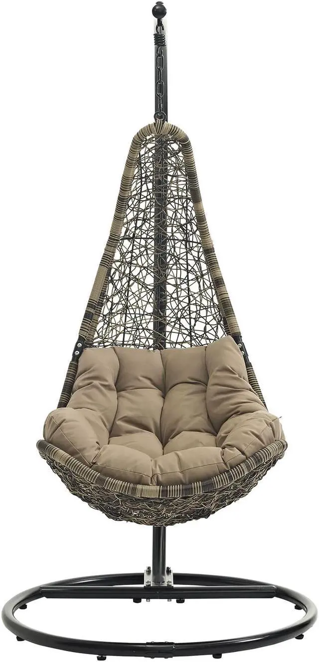 Alt view image 2 of 11 - Abate Outdoor Patio Swing Chair With Stand - Black Mocha