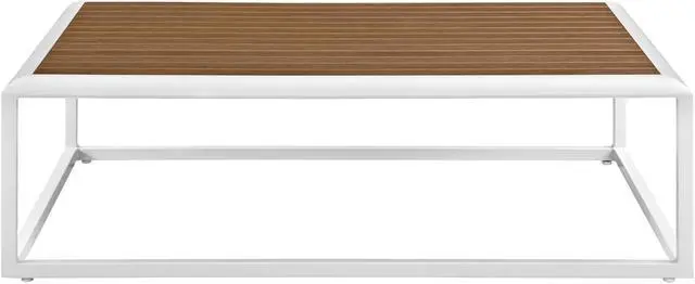 Alt view image 3 of 5 - Stance Outdoor Patio Aluminum Coffee Table - White Natural