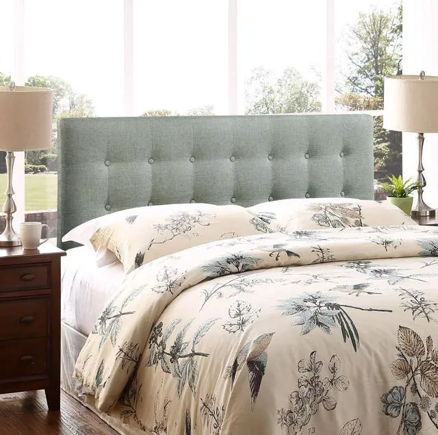 Alt view image 4 of 4 - Emily Full Upholstered Fabric Headboard - Gray