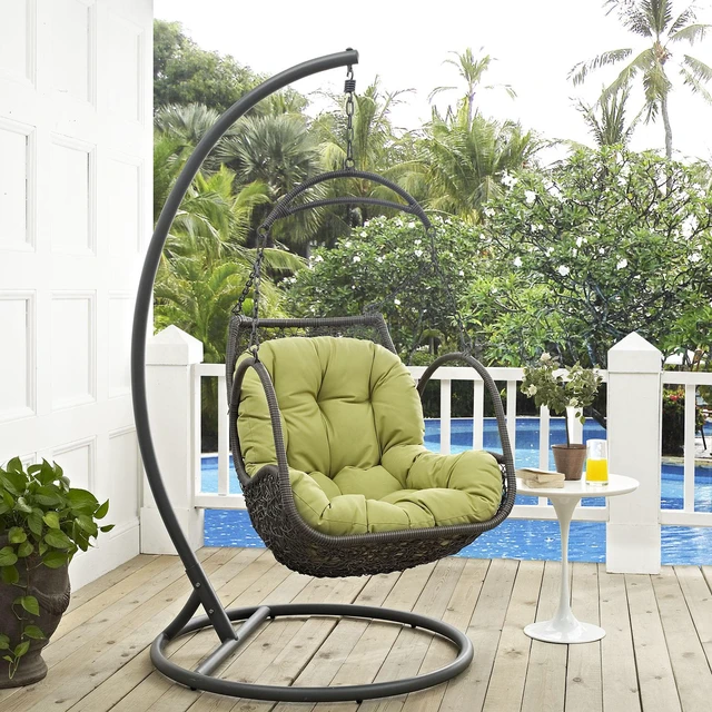 Alt view image 4 of 11 - Arbor Outdoor Patio Wood Swing Chair - Peridot