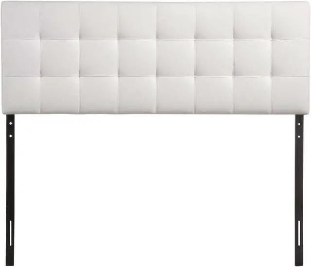 Alt view image 2 of 5 - Lily King Upholstered Vinyl Headboard - White