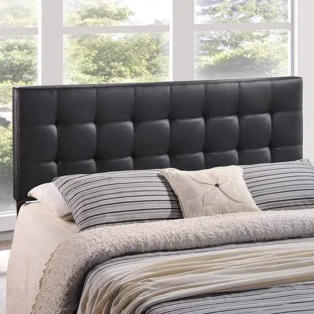 Alt view image 2 of 2 - Lily King Upholstered Vinyl Headboard - Black