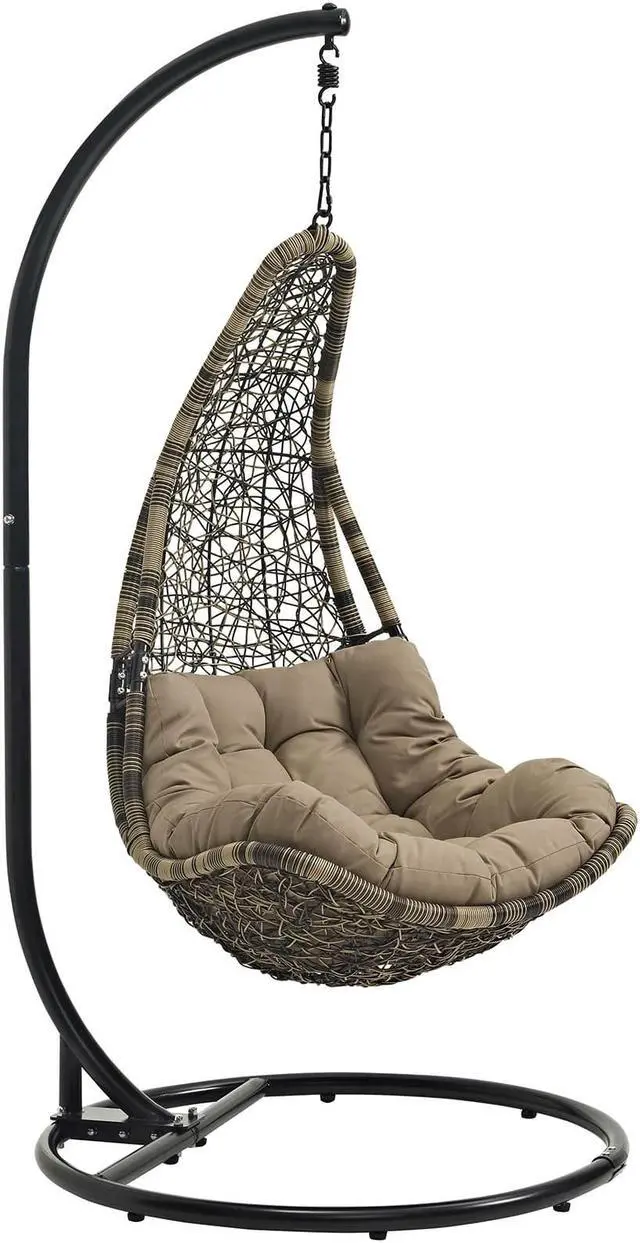 Main image of Abate Outdoor Patio Swing Chair With Stand - Black Mocha