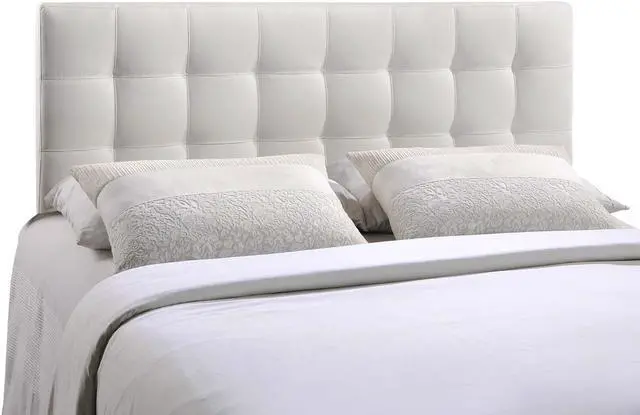 Main image of Lily Queen Upholstered Vinyl Headboard - White
