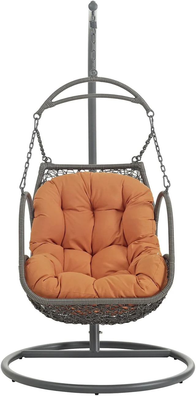 Alt view image 2 of 11 - Arbor Outdoor Patio Wood Swing Chair - Orange