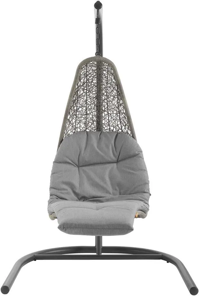 Alt view image 2 of 5 - Landscape Hanging Chaise Lounge Outdoor Patio Swing Chair - Light Gray Gray