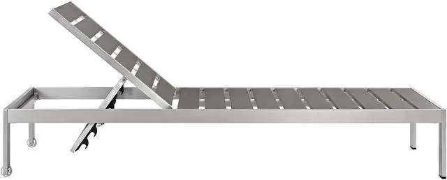 Alt view image 3 of 5 - Shore Chaise Outdoor Patio Aluminum Set of 6 - Silver Gray