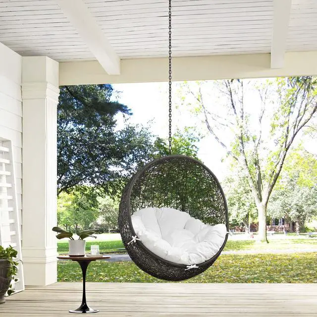 Alt view image 3 of 3 - Hide Outdoor Patio Swing Chair Without Stand - Gray White