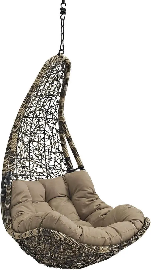 Alt view image 3 of 11 - Abate Outdoor Patio Swing Chair With Stand - Black Mocha