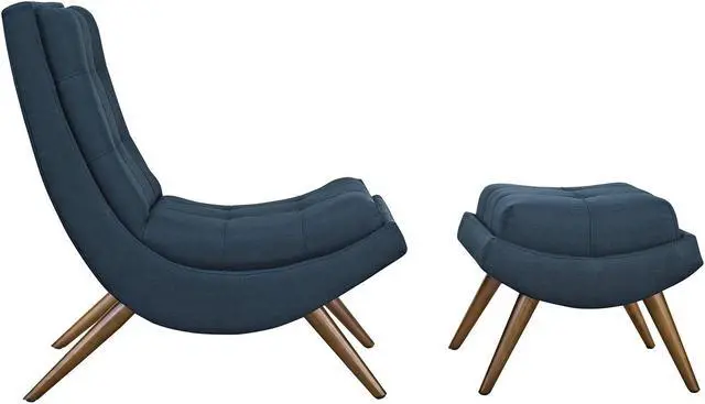 Alt view image 2 of 4 - Ramp Upholstered Fabric Lounge Chair Set - Azure