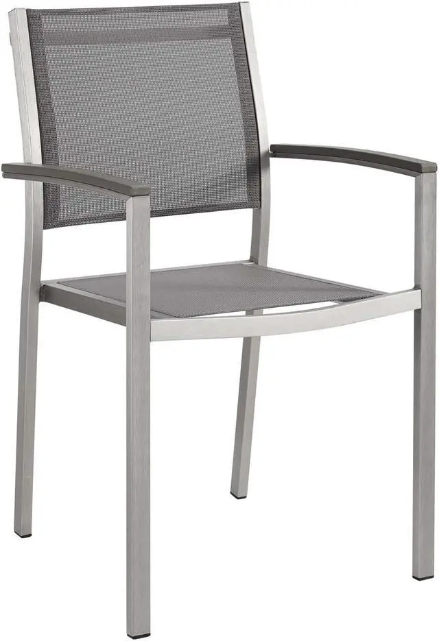 Main image of Shore Outdoor Patio Aluminum Dining Chair - Silver Gray