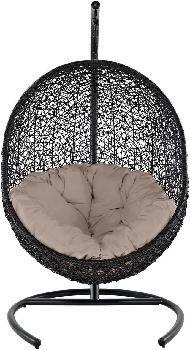 Alt view image 2 of 11 - Encase Swing Outdoor Patio Lounge Chair - Beige