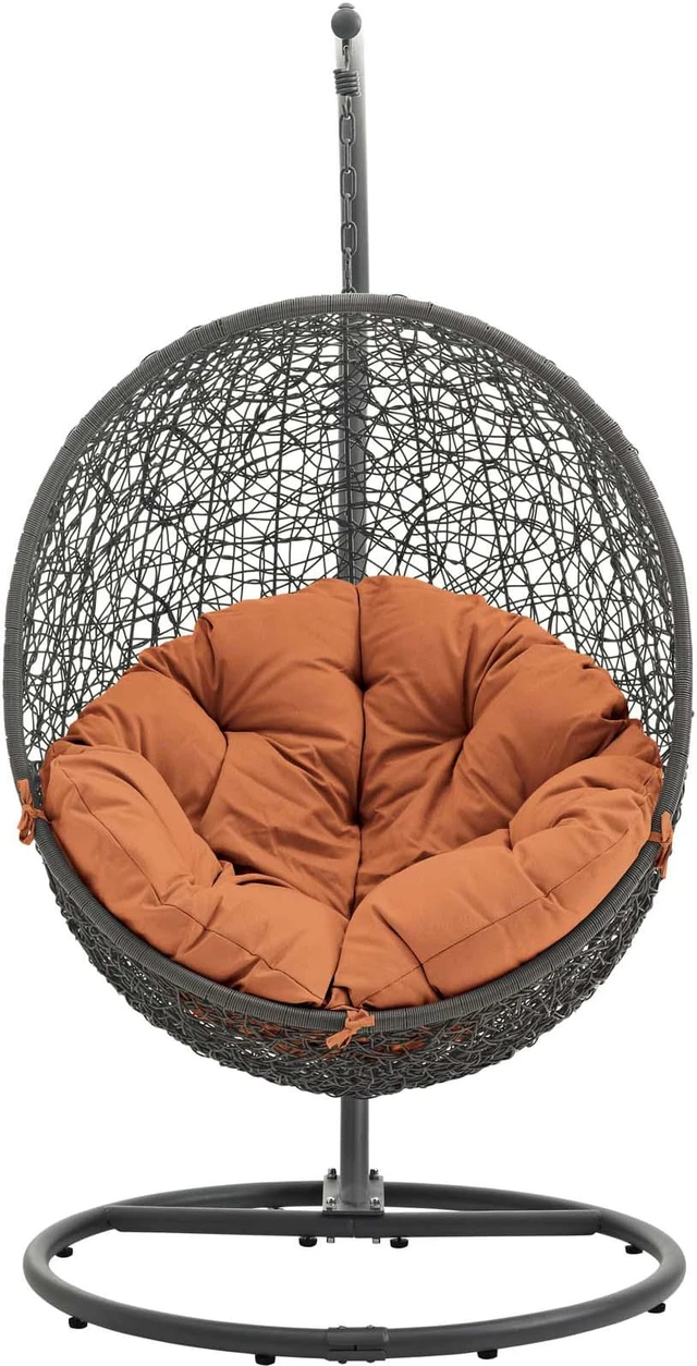 Alt view image 2 of 11 - Hide Outdoor Patio Swing Chair With Stand - Gray Orange