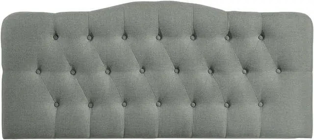 Alt view image 3 of 5 - Annabel Queen Upholstered Fabric Headboard - Gray
