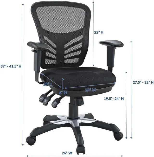 Alt view image 11 of 20 - Articulate Black Mesh Office Chair
