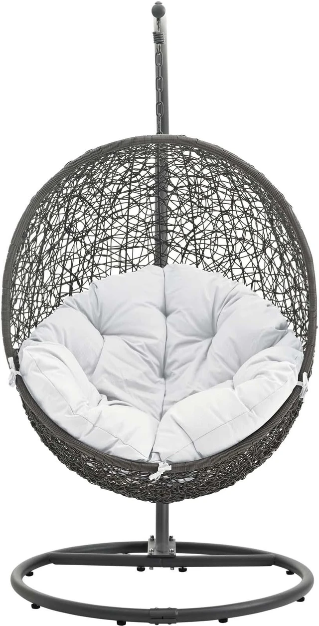 Alt view image 2 of 11 - Hide Outdoor Patio Swing Chair With Stand - Gray White