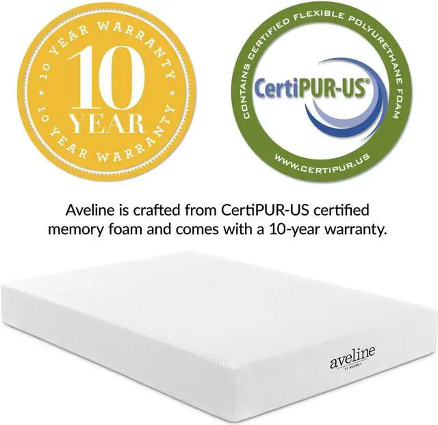 Alt view image 2 of 6 - Aveline 10" California King Gel Memory Foam Mattress - White