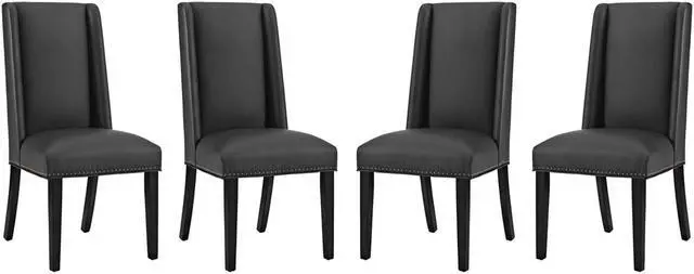 Main image of Baron Dining Chair Vinyl Set of 4 - Black