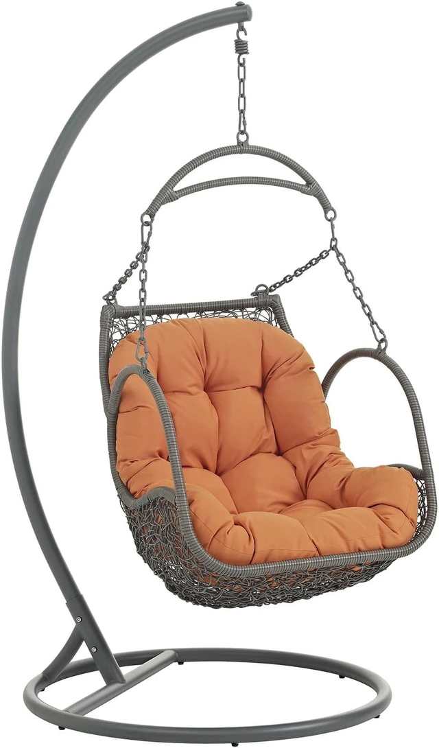 Main image of Arbor Outdoor Patio Wood Swing Chair - Orange