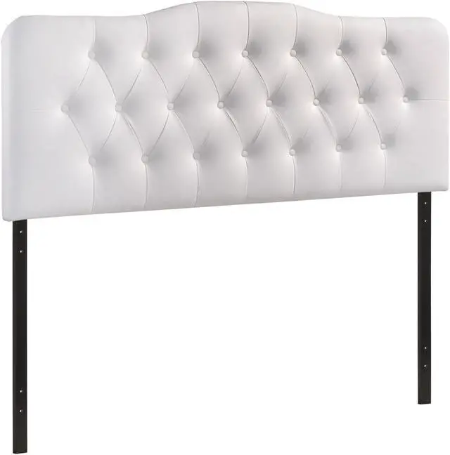 Alt view image 3 of 4 - Annabel Queen Upholstered Vinyl Headboard - White