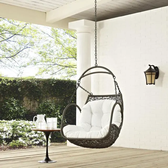 Alt view image 3 of 10 - Arbor Outdoor Patio Swing Chair Without Stand - White