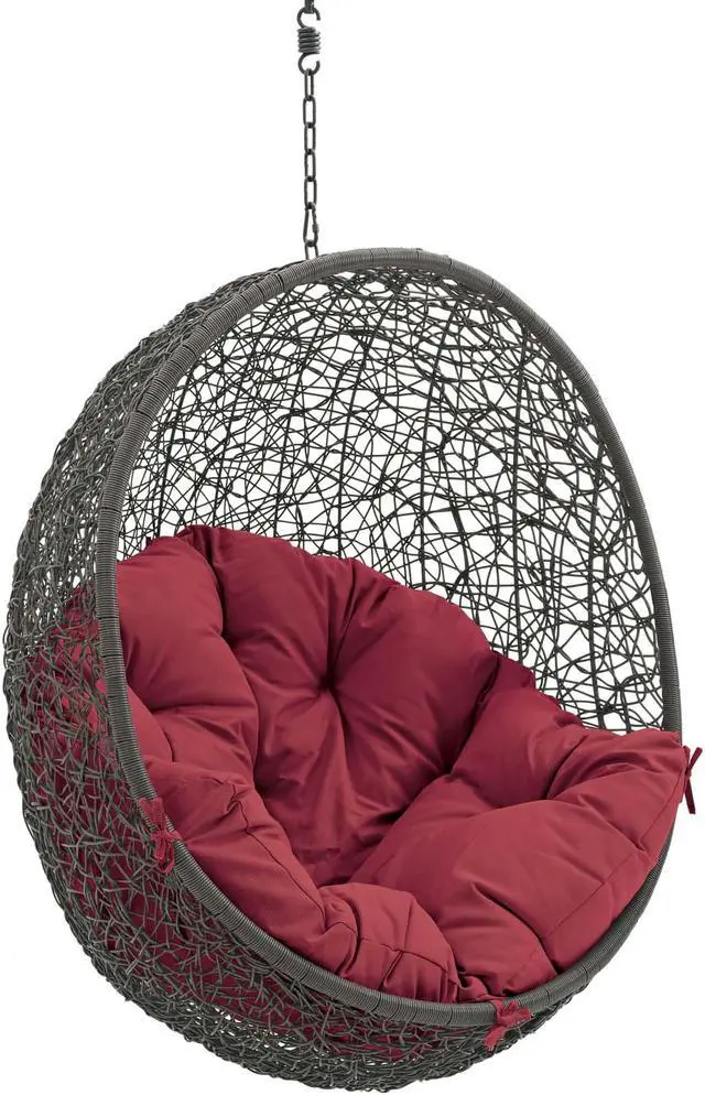 Alt view image 2 of 3 - Hide Outdoor Patio Swing Chair Without Stand - Gray Red