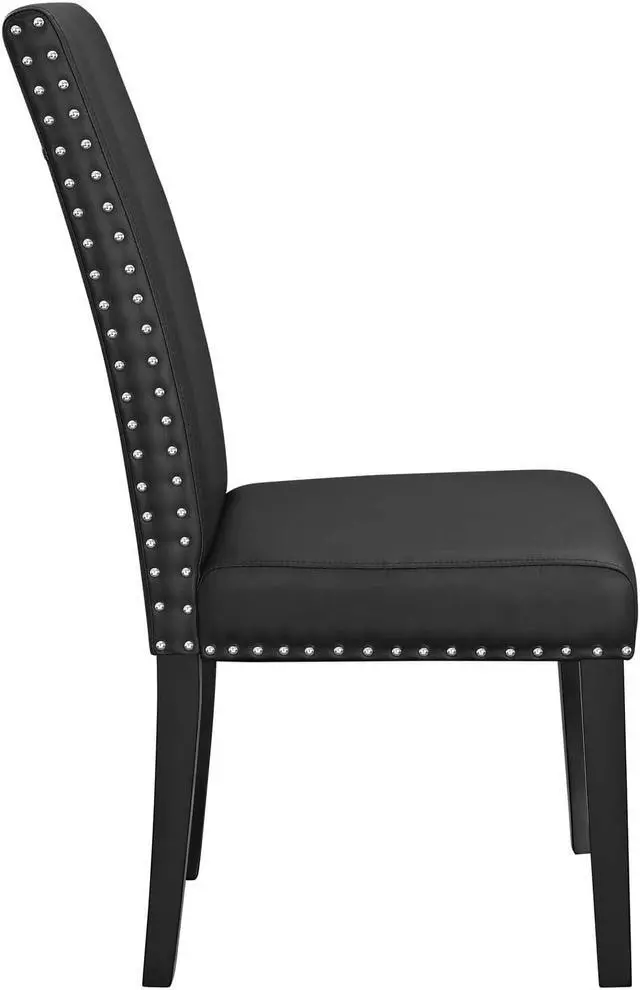 Alt view image 3 of 5 - Parcel Dining Side Chair Vinyl Set of 4 - Black