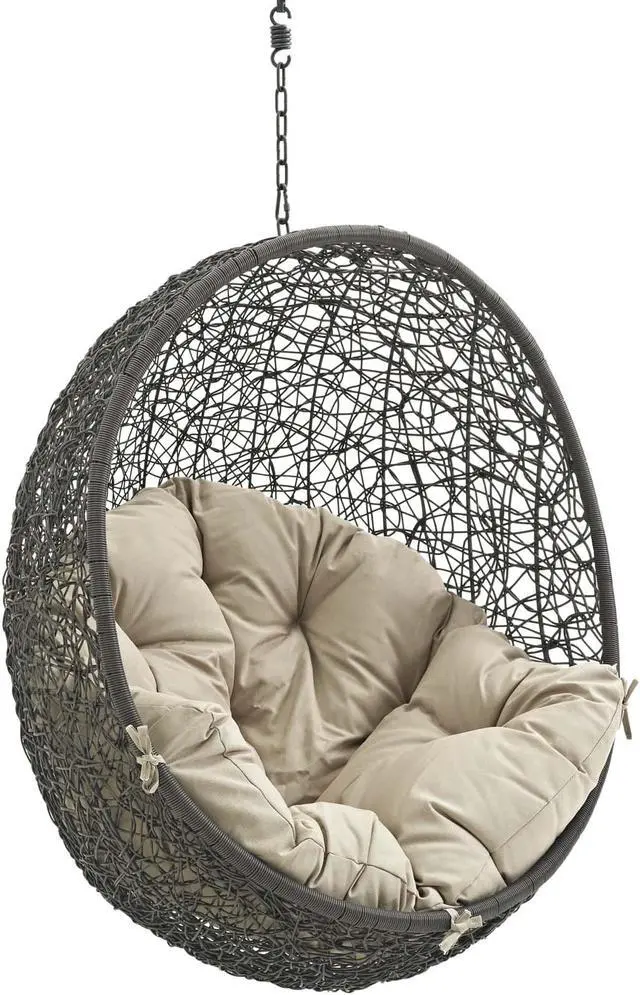 Alt view image 2 of 10 - Hide Outdoor Patio Swing Chair Without Stand - Gray Beige