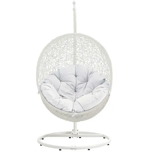 Alt view image 2 of 11 - Hide Outdoor Patio Swing Chair With Stand - White