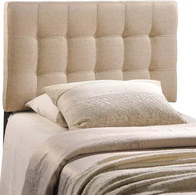 Alt view image 2 of 5 - Lily Twin Upholstered Fabric Headboard - Beige