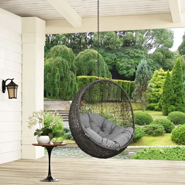 Alt view image 3 of 10 - Hide Outdoor Patio Swing Chair Without Stand - Gray Gray