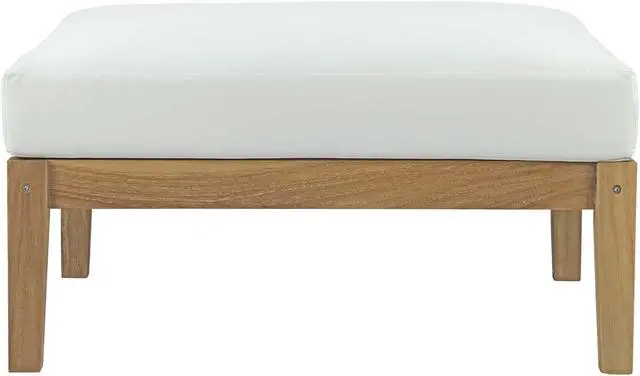 Alt view image 2 of 4 - Bayport Outdoor Patio Teak Ottoman - Natural White